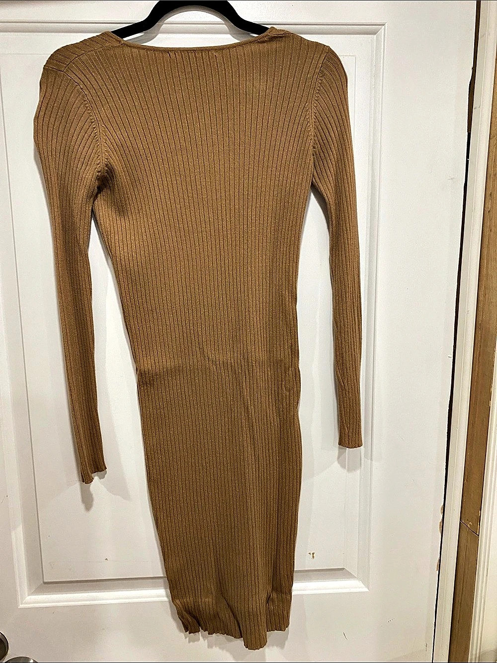 Urban Planet Brown Ribbed Long Sleeve Mini Dress Like New - Picture 2 of 2